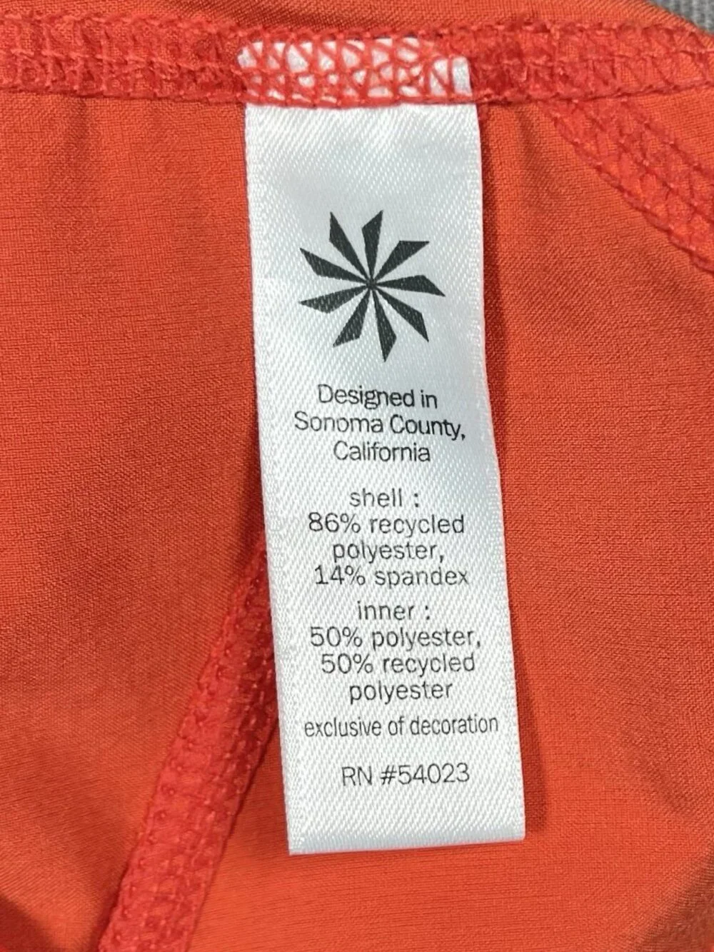 Athleta Ready To Go Orange Athletic Mid Rise Shorts Inseam 3.5